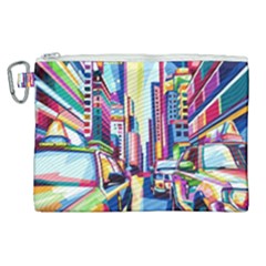 City-street-car-road-architecture Canvas Cosmetic Bag (xl) by Jancukart