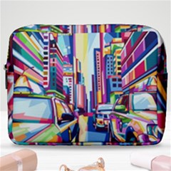 City-street-car-road-architecture Make Up Pouch (large) by Jancukart