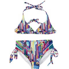 City-street-car-road-architecture Kids  Classic Bikini Set