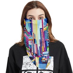 City-street-car-road-architecture Face Covering Bandana (triangle) by Jancukart