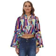 City-street-car-road-architecture Boho Long Bell Sleeve Top