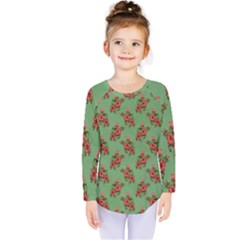 Flowers-b 002 Kids  Long Sleeve Tee