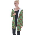 Flowers-b 002 Longline Hooded Cardigan View1