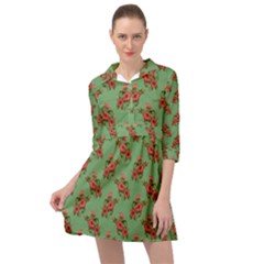 Flowers-b 002 Mini Skater Shirt Dress by nate14shop