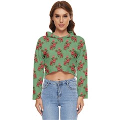 Flowers-b 002 Women s Lightweight Cropped Hoodie