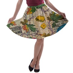 Flowers-b 003 A-line Skater Skirt by nate14shop