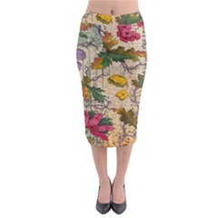 Flowers-b 003 Midi Pencil Skirt by nate14shop