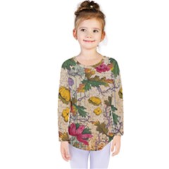 Flowers-b 003 Kids  Long Sleeve Tee