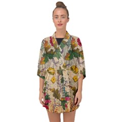 Flowers-b 003 Half Sleeve Chiffon Kimono