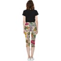 Flowers-b 003 Inside Out Lightweight Velour Capri Leggings  View4