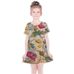 Flowers-b 003 Kids  Simple Cotton Dress by nate14shop