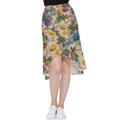 Flowers-b 003 Frill Hi Low Chiffon Skirt by nate14shop