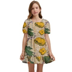 Flowers-b 003 Kids  Short Sleeve Dolly Dress