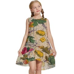 Flowers-b 003 Kids  Frill Swing Dress