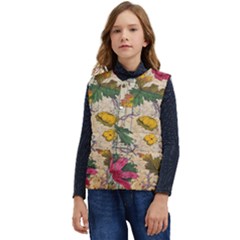 Flowers-b 003 Kid s Short Button Up Puffer Vest	 by nate14shop