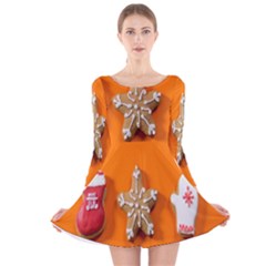 Gingerbread-4718553 Long Sleeve Velvet Skater Dress by nate14shop