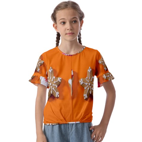 Gingerbread-4718553 Kids  Cuff Sleeve Scrunch Bottom Tee by nate14shop