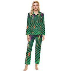 Hd-wallpaper-b 005 Womens  Long Sleeve Velvet Pocket Pajamas Set by nate14shop