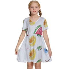 Hd-wallpaper-b 012 Kids  Short Sleeve Tiered Mini Dress by nate14shop