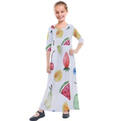 Hd-wallpaper-b 012 Kids  Quarter Sleeve Maxi Dress