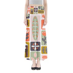 Scandinavian Pattern Artwork Full Length Maxi Skirt by HWDesign