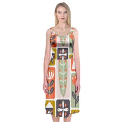 Scandinavian Pattern Artwork Midi Sleeveless Dress by HWDesign