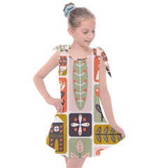 Scandinavian Pattern Artwork Kids  Tie Up Tunic Dress by HWDesign