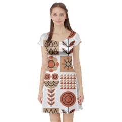 Scandinavian Pattern Artwork No 2 Short Sleeve Skater Dress by HWDesign