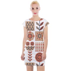 Scandinavian Pattern Artwork No 2 Cap Sleeve Bodycon Dress by HWDesign