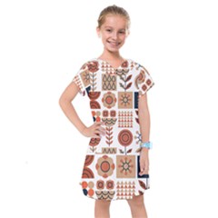 Scandinavian Pattern Artwork No 2 Kids  Drop Waist Dress by HWDesign