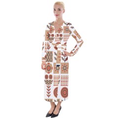 Scandinavian Pattern Artwork No 2 Velvet Maxi Wrap Dress by HWDesign