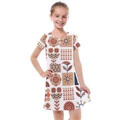 Scandinavian Pattern Artwork No 2 Kids  Cross Web Dress by HWDesign