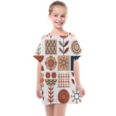 Scandinavian Pattern Artwork No 2 Kids  One Piece Chiffon Dress by HWDesign