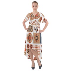 Scandinavian Pattern Artwork No 2 Front Wrap High Low Dress by HWDesign