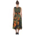 Orange Leaves Midi Tie-Back Chiffon Dress View2