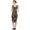 Orange Leaves Sleeveless Pencil Dress View4