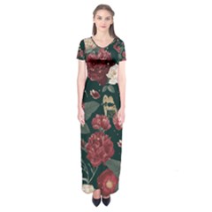 Magic Of Roses Short Sleeve Maxi Dress