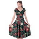 Magic Of Roses Cap Sleeve Wrap Front Dress View1