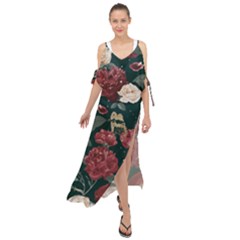 Magic Of Roses Maxi Chiffon Cover Up Dress by HWDesign