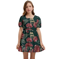 Magic Of Roses Kids  Short Sleeve Dolly Dress by HWDesign