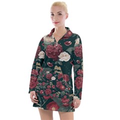 Magic Of Roses Women s Long Sleeve Casual Dress by HWDesign