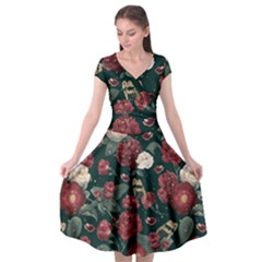 Magic Of Roses Cap Sleeve Wrap Front Dress by HWDesign