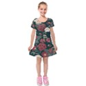 Magic Of Roses Kids  Short Sleeve Velvet Dress View1