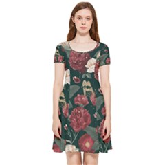 Magic Of Roses Inside Out Cap Sleeve Dress by HWDesign