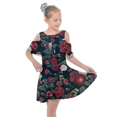 Magic Of Roses Kids  Shoulder Cutout Chiffon Dress by HWDesign