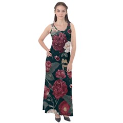 Magic Of Roses Sleeveless Velour Maxi Dress by HWDesign