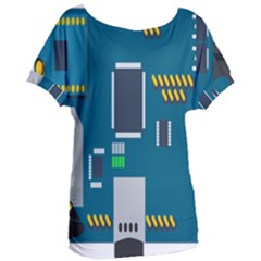 Amphisbaena Two Platform Dtn Node Vector File Women s Oversized Tee by Sapixe