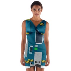 Amphisbaena Two Platform Dtn Node Vector File Wrap Front Bodycon Dress by Sapixe