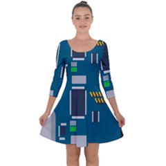 Amphisbaena Two Platform Dtn Node Vector File Quarter Sleeve Skater Dress by Sapixe