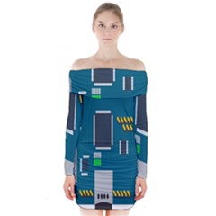 Amphisbaena Two Platform Dtn Node Vector File Long Sleeve Off Shoulder Dress by Sapixe